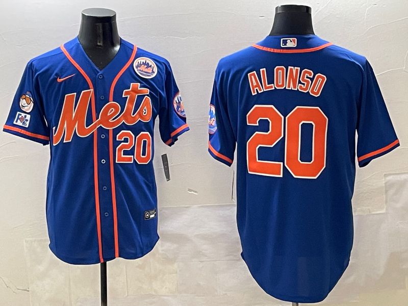 Men New York Mets #20 Alonso Blue Game 2025 Nike MLB Jersey style 12->baltimore orioles->MLB Jersey